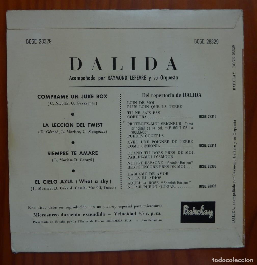 Discos de vinilo: DALIDA // COMPRAME UN JUXE BOX+3 // 1961 // EP - Foto 2
