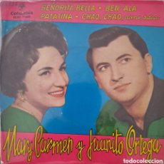 Discos de vinilo: MARI CARMEN Y JUANITO ORTEGA. SEÑORITA BELLA/ BEN ALA/ PATATINA/ CAHO, CHAO COLUMBIA 1961. ESP. LGS4