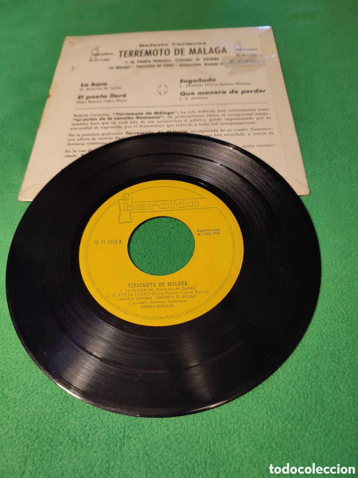 Discos de vinilo: Terremoto de M&aacute;laga - La hora + 3 - Foto 2