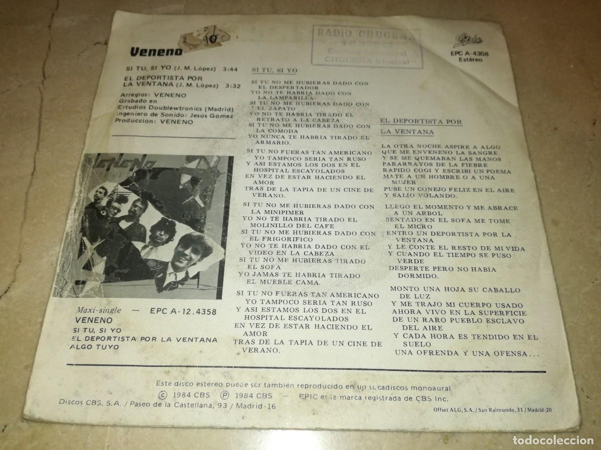 Discos de vinilo: VENENO-SI TU, SI YO-ORIGINAL 1984 - Foto 2