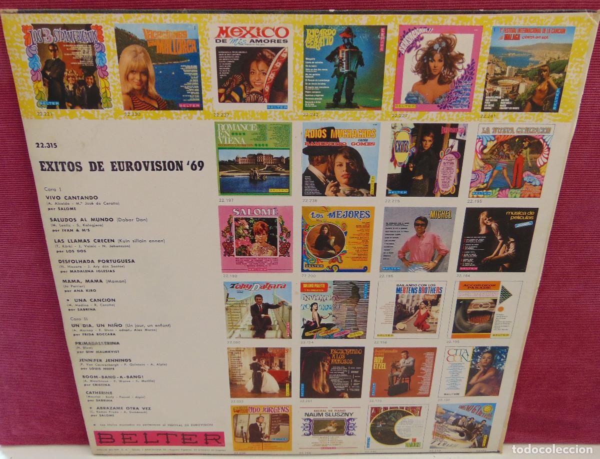 Discos de vinilo: EXITOS DE EUROVISION 69 - LP BELTER - Foto 2