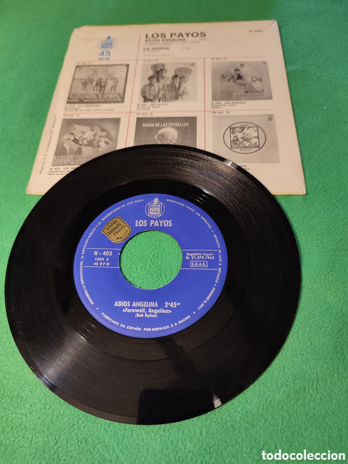 Discos de vinilo: Los Payos - Adi&oacute;s Angelina - Foto 2