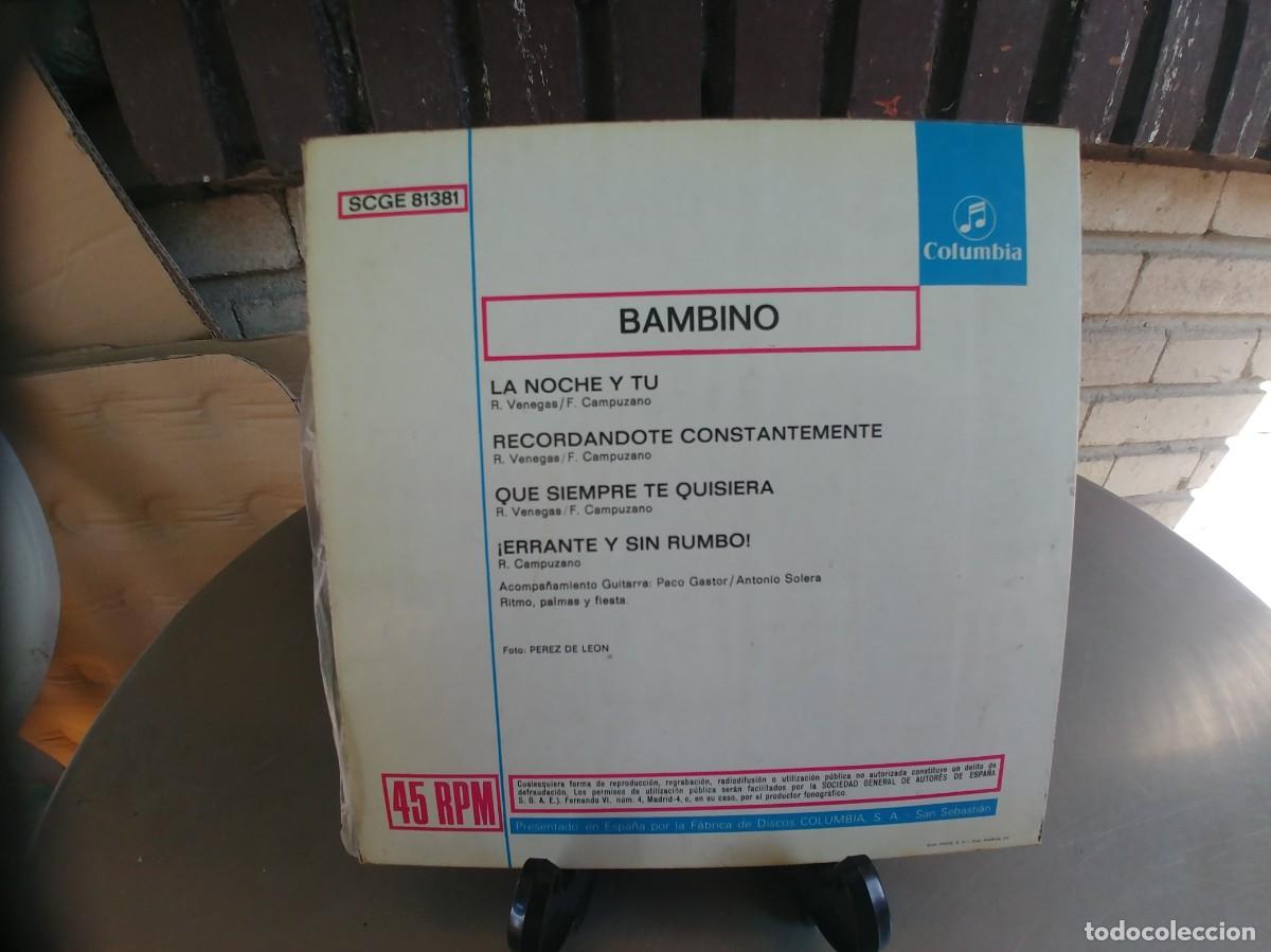 Discos de vinilo: BAMBINO-EP LA NOCHE Y TU +3 - Foto 2