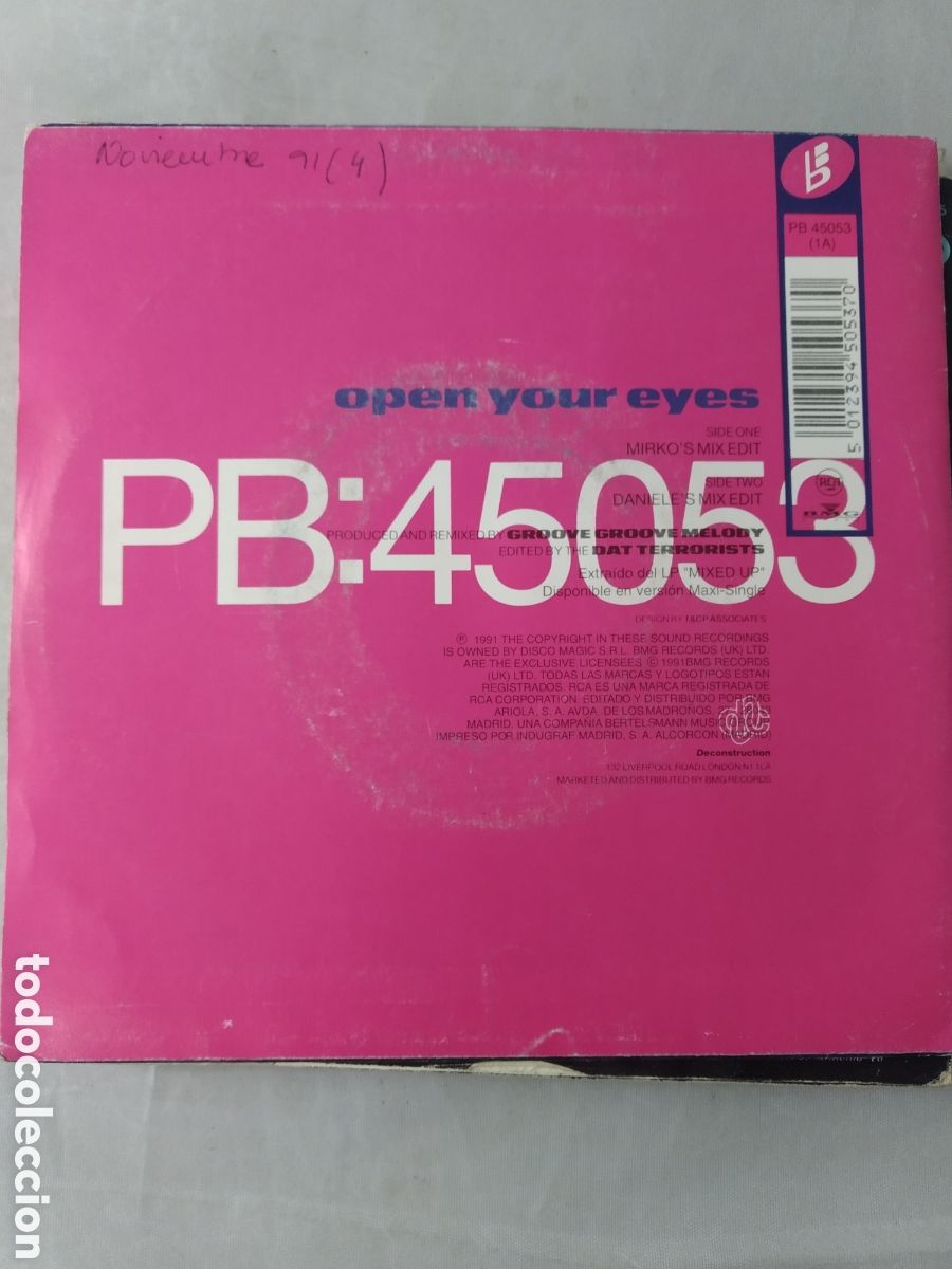 Discos de vinilo: SINGLE BLACK BOX. OPEN YOUR EYES - Foto 2