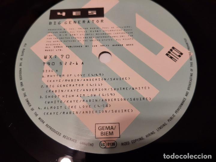 Discos de vinilo: YES -BIG GENERATOR- (1987) LP DISCO VINILO - Foto 2