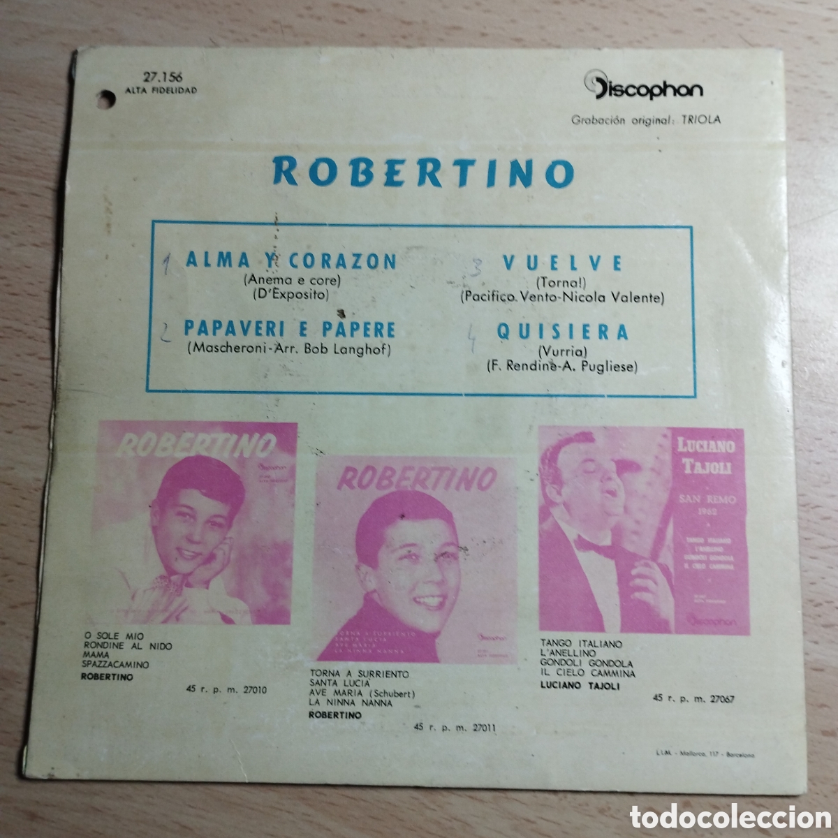 Discos de vinilo: EP 7&rdquo; Robertino 1963 Alma y coraz&oacute;n + 3. - Foto 2