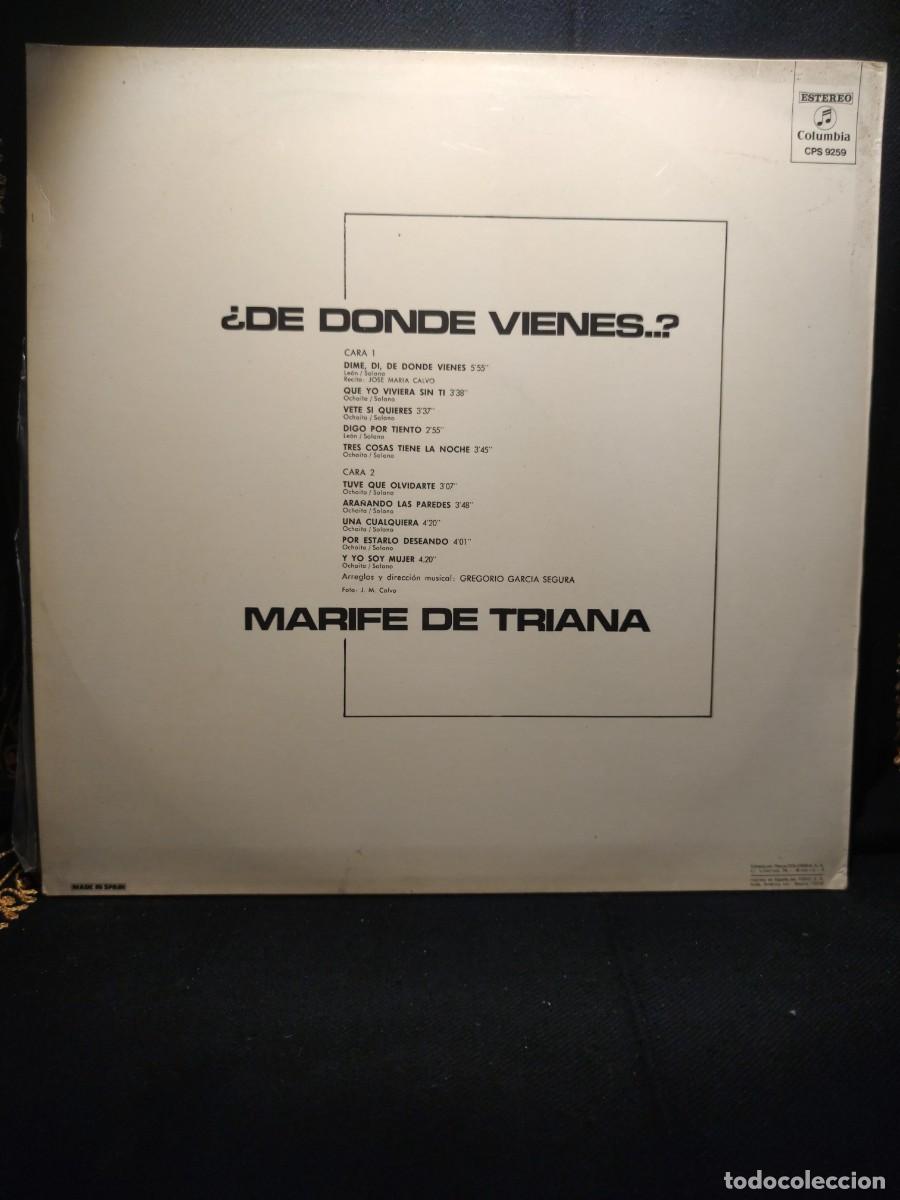 Discos de vinilo: MARIFE DE TRIANA. &iquest;DE DONDE VIENES? - Foto 2