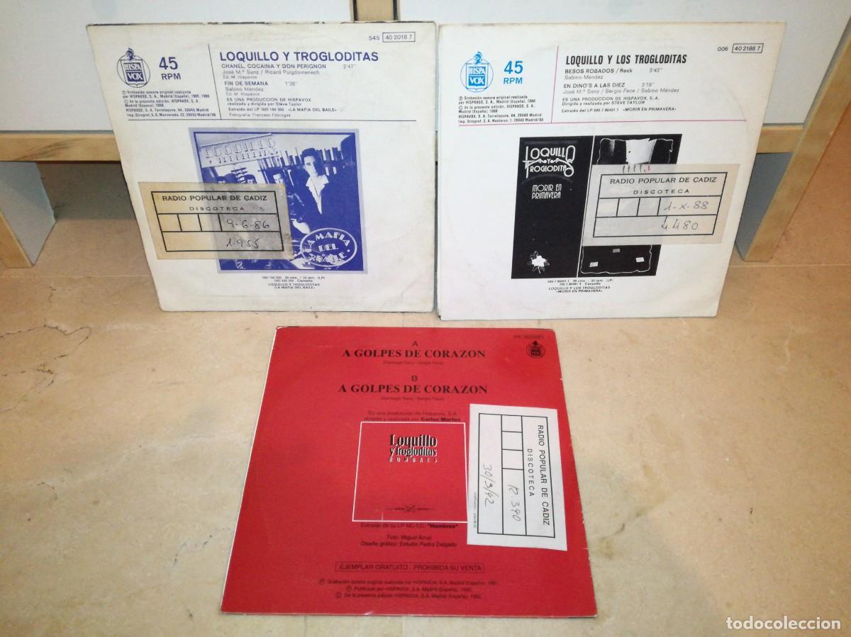 Discos de vinilo: LOTE DE 3 SINGLE DE LOQUILLO Y LOS TROGLODITAS-ORIGINALES - Foto 2