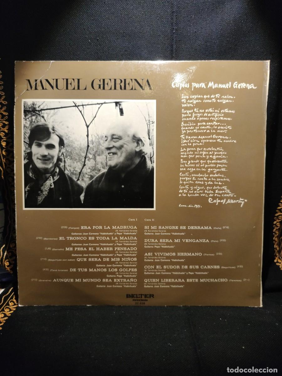 Discos de vinilo: MANUEL GERENA. VINILO. - Foto 2