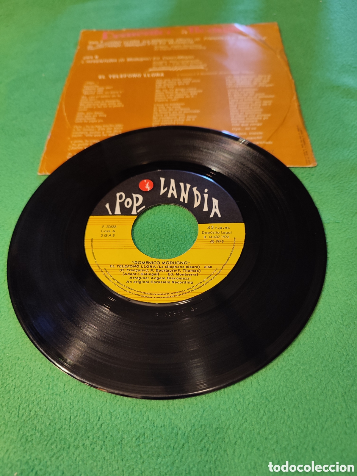Discos de vinilo: Domenico Modugno - El tel&eacute;fono llora - Foto 2
