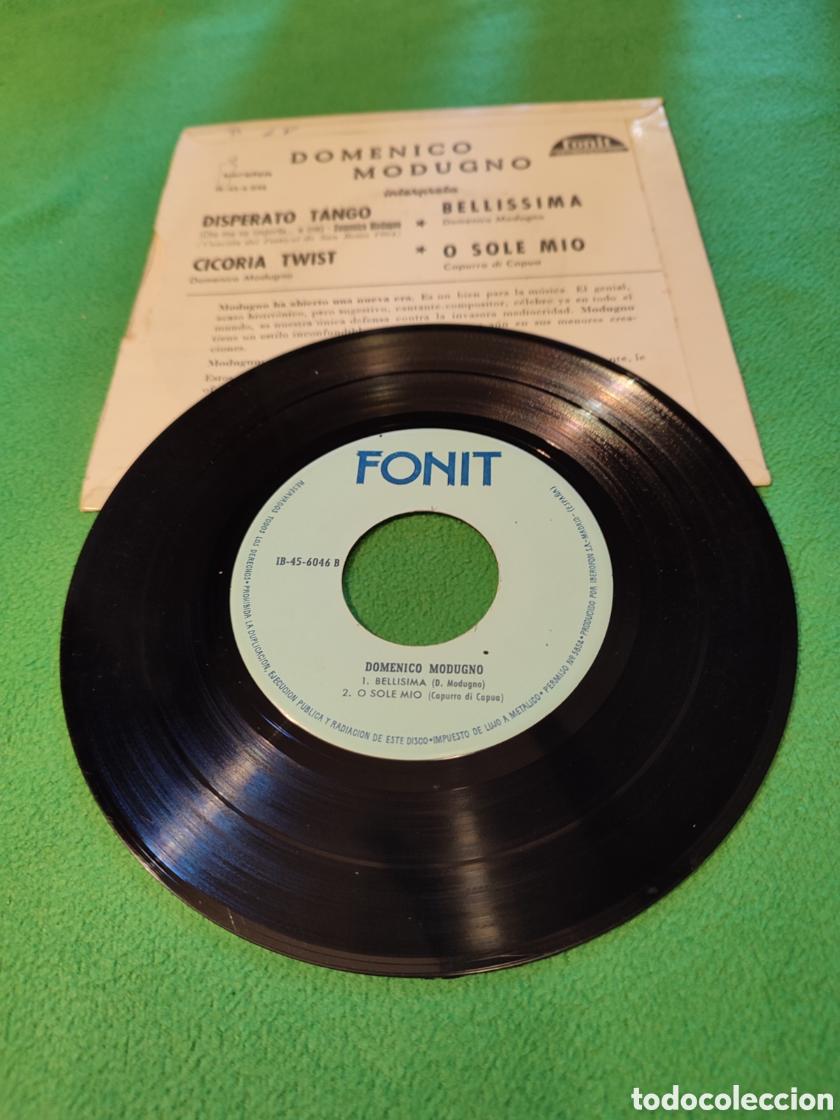 Discos de vinilo: Domenico Modugno - O sole m&iacute;o + 3 - Foto 2