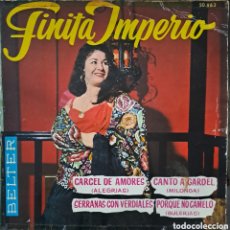 Discos de vinilo: FINITA IMPERIO - CARCEL DE AMORES - CANTO A GARDEL. GUITARR: EDUARDO MARTÍNEZ LGS.4