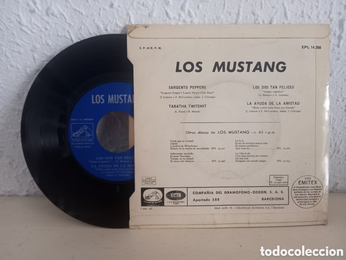 Discos de vinilo: LOS MUSTANG. E.P.L 14356. - Foto 2