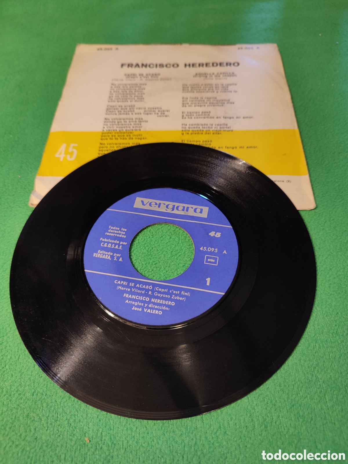 Discos de vinilo: Francisco Heredero - Capri se acab&oacute; - Foto 2