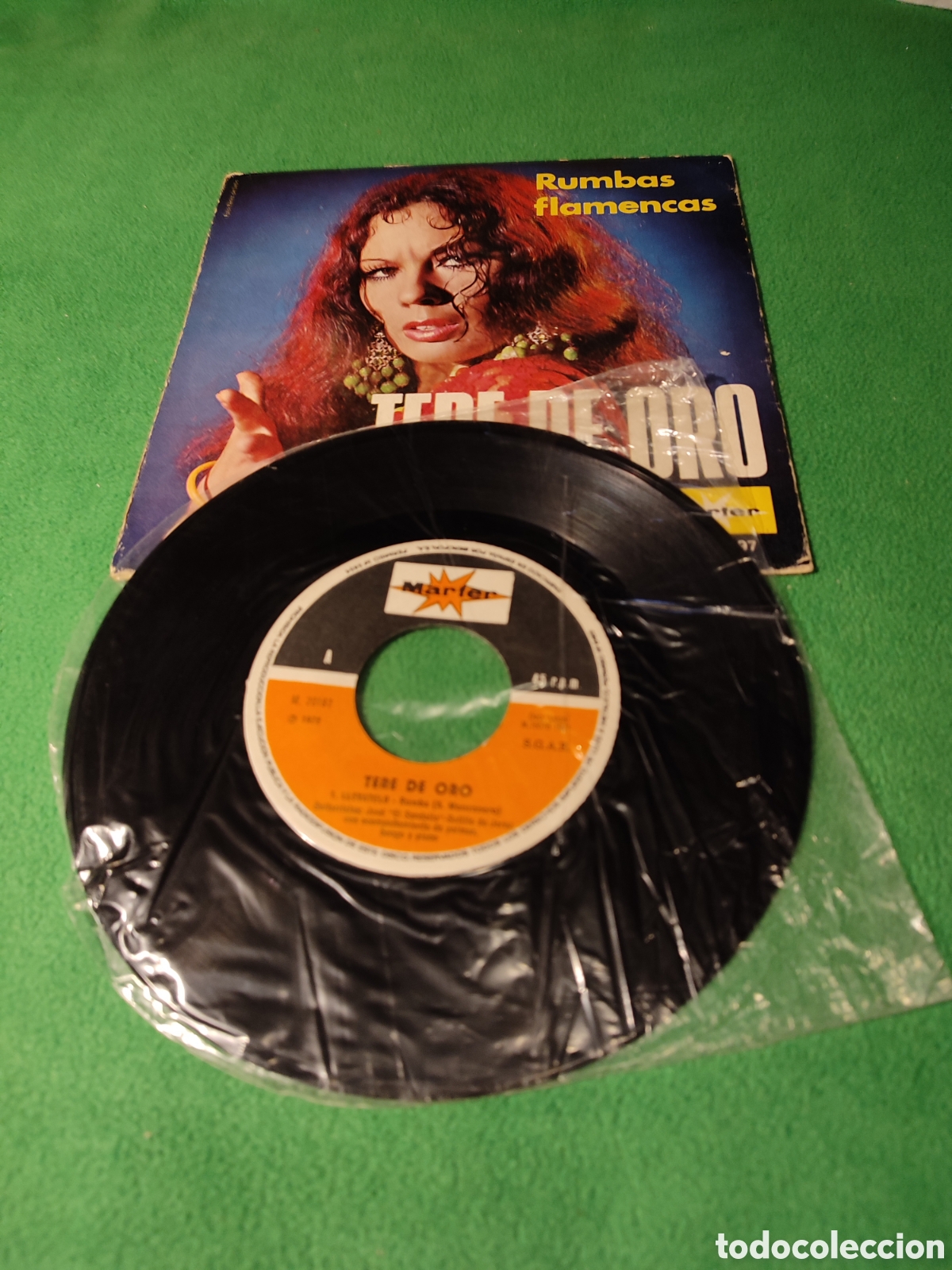 Discos de vinilo: Tere de Oro - Ll&eacute;vatelo Vinilo Single - Foto 2