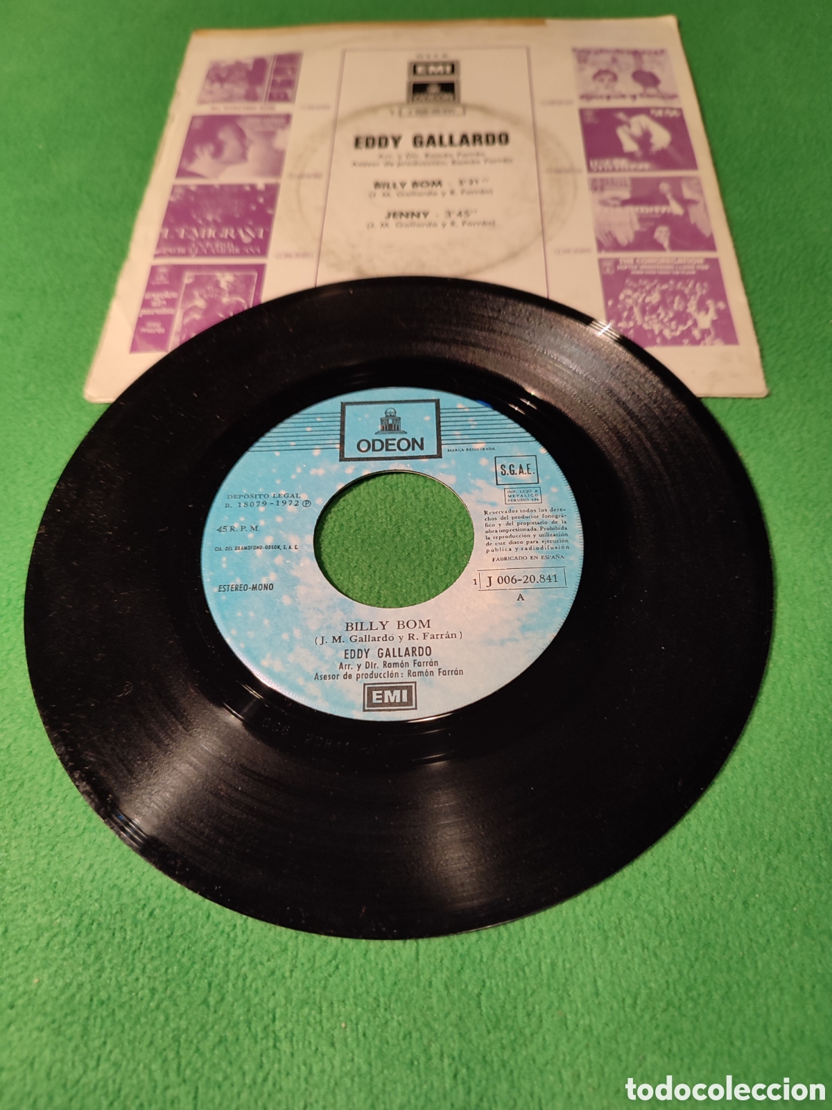 Discos de vinilo: Eddy Gallardo - Billy Bom - Foto 2