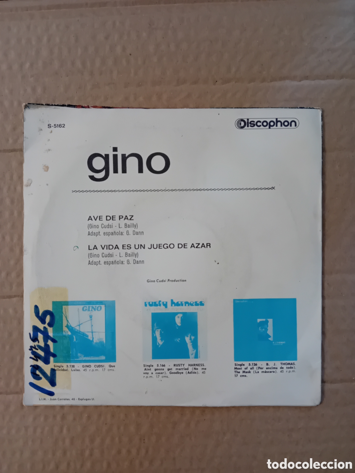 Discos de vinilo: GINO. AVE DE PAZ - Foto 2