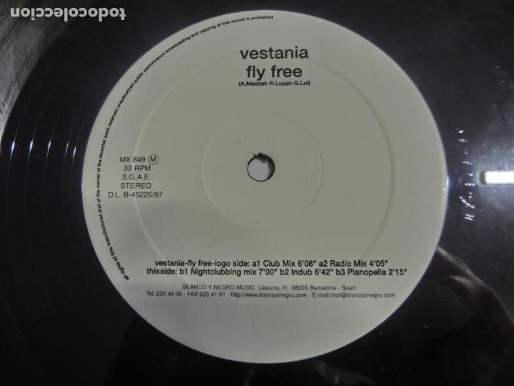 Discos de vinilo: VESTANIA - FLY FREE - Foto 3