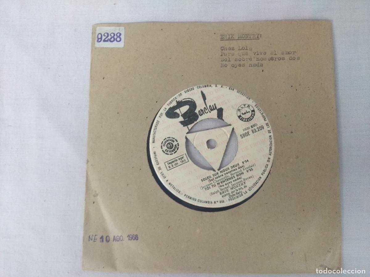 Discos de vinilo: ERIK MONTRY/CHEZ LOLA/SINGLE PROMOCIONAL NO VENDIBLE.