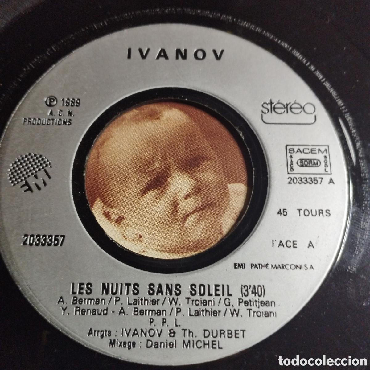 Discos de vinilo: Single 7&rdquo; Ivanov 1989 Les nuits sans soleil + versi&oacute;n instrumental. - Foto 3