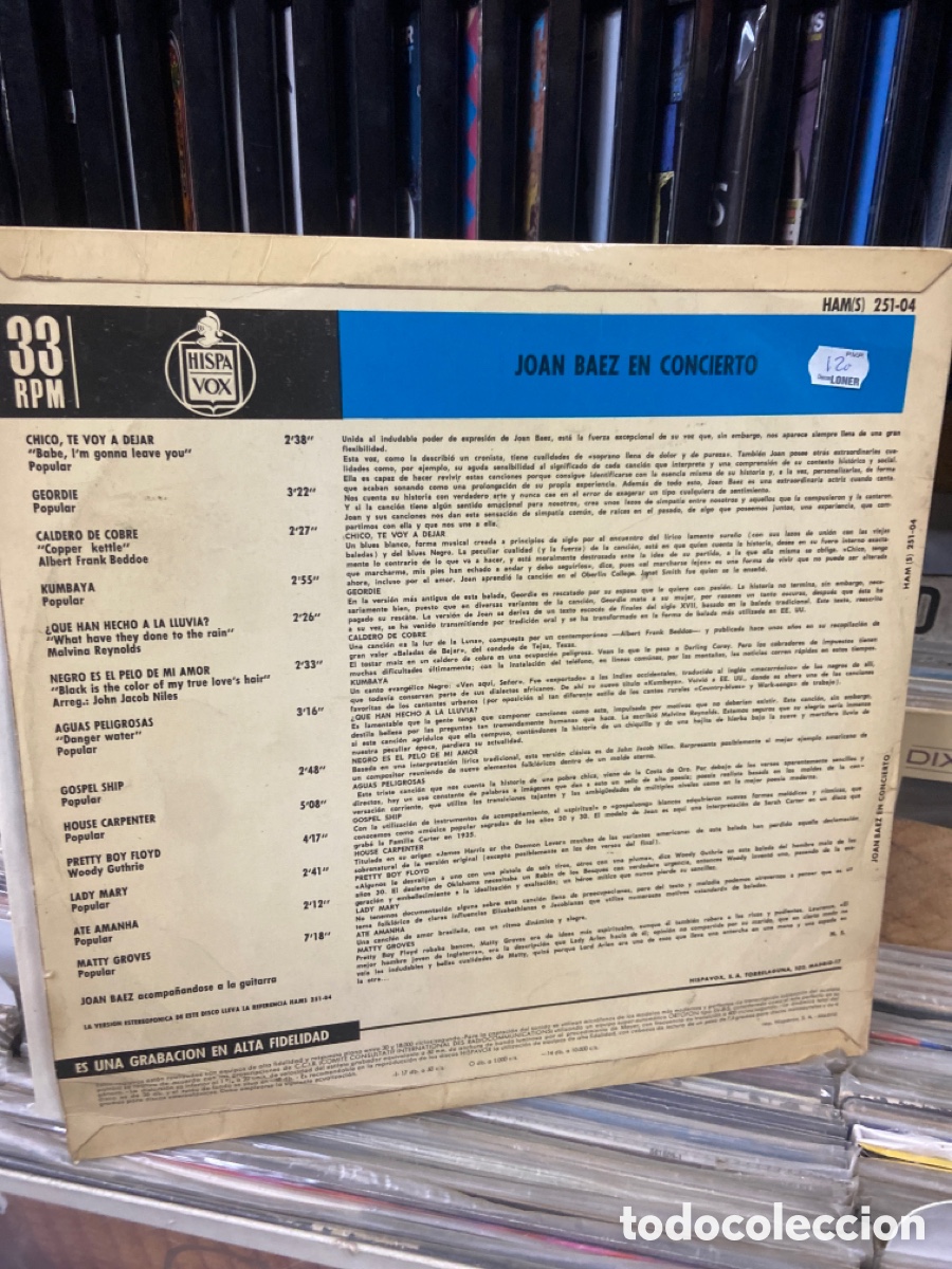 Discos de vinilo: Joan Baez en concierto - Foto 2