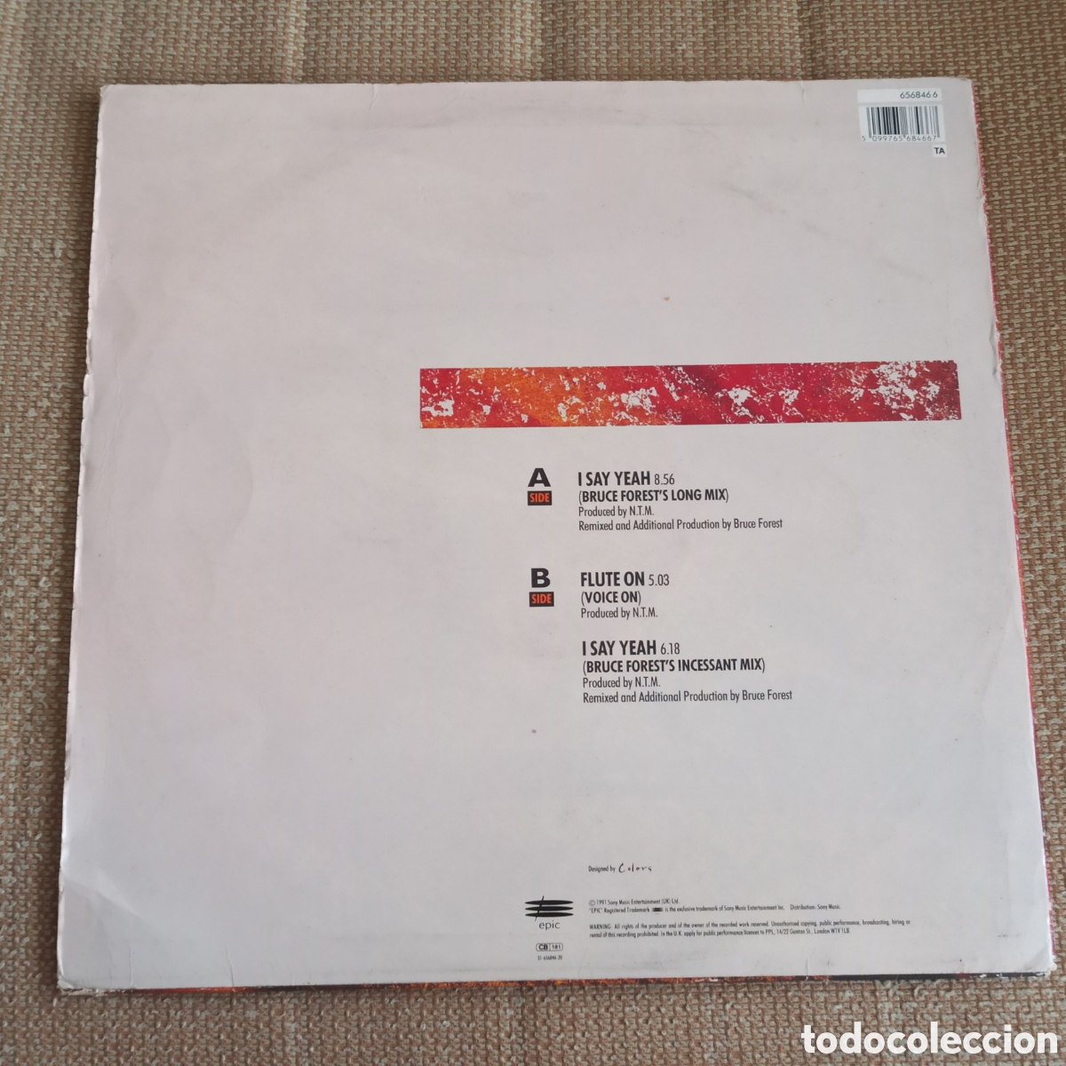 Discos de vinilo: Secchi Featuring Orlando Johnson - I Say Yeah (12&rdquo;, Single) - Foto 2