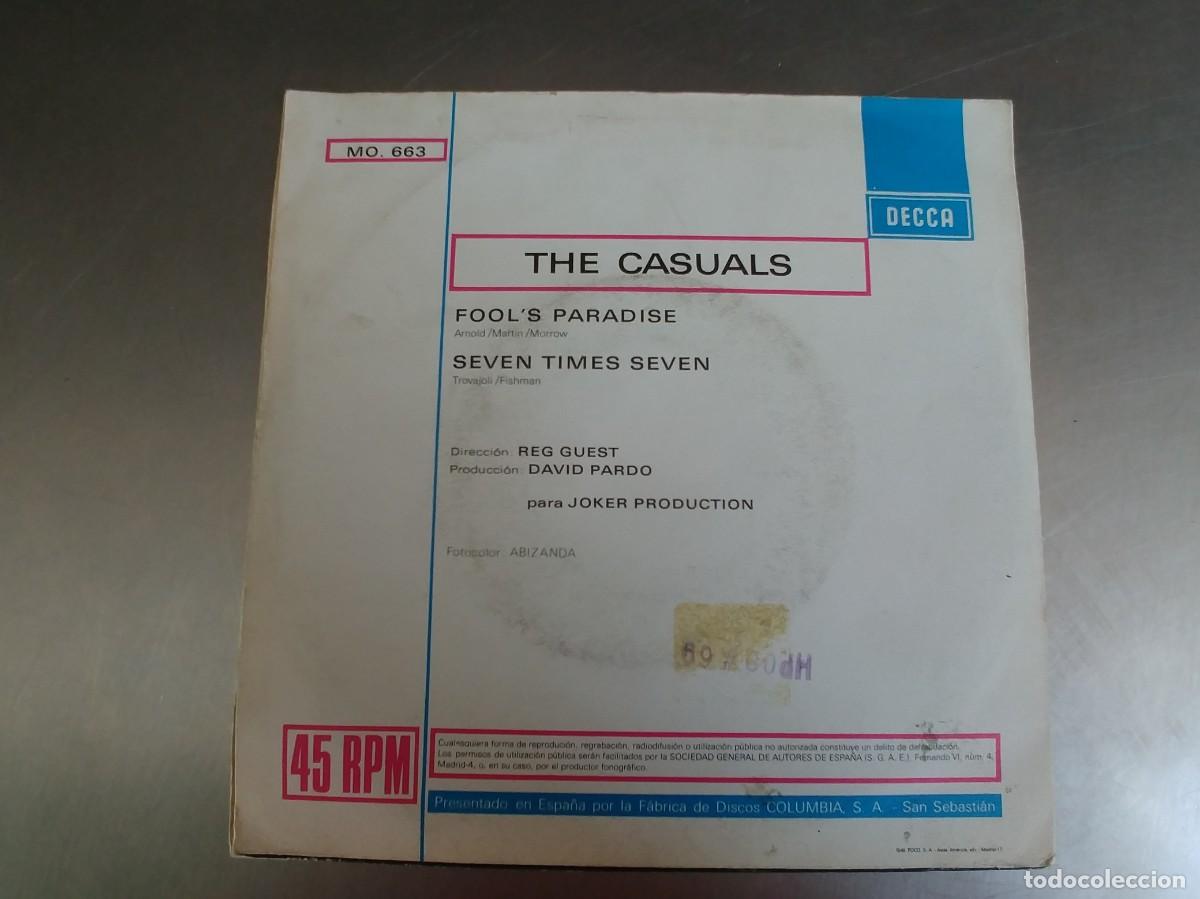Discos de vinilo: THE CASUALS-SINGLE FOOL&acute;S PARADISE - Foto 2