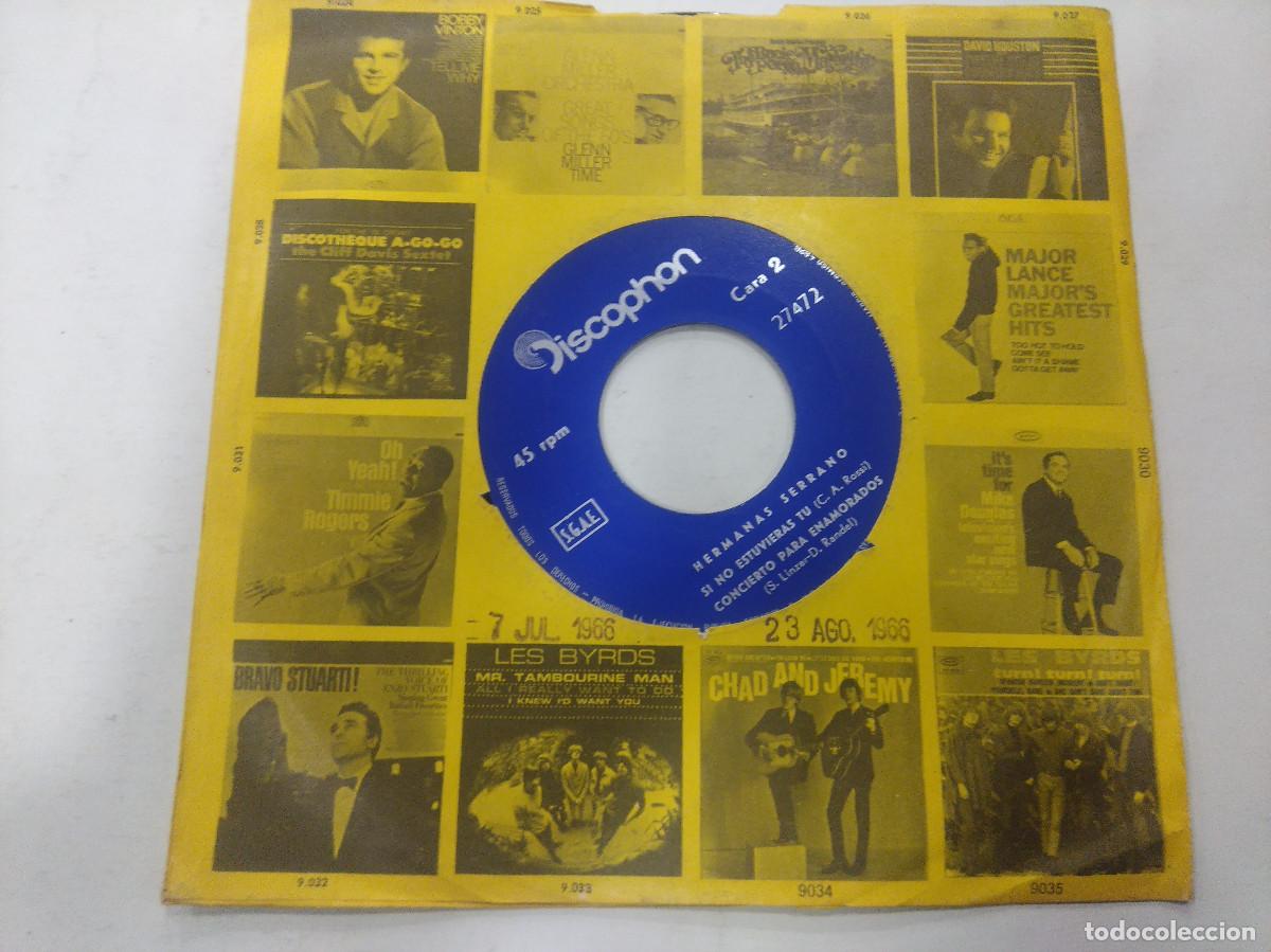 Discos de vinilo: HERMANAS SERRANO/MI MUNDO SIN TI/SINGLE. - Foto 4