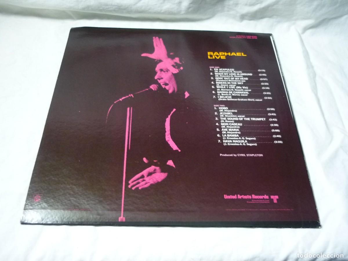 Discos de vinilo: LP vinilo Raphael Live USA - Foto 2