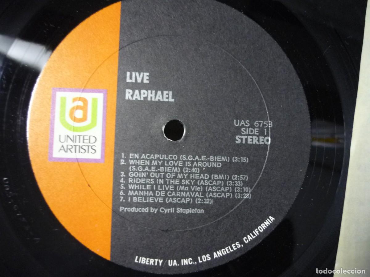 Discos de vinilo: LP vinilo Raphael Live USA - Foto 4
