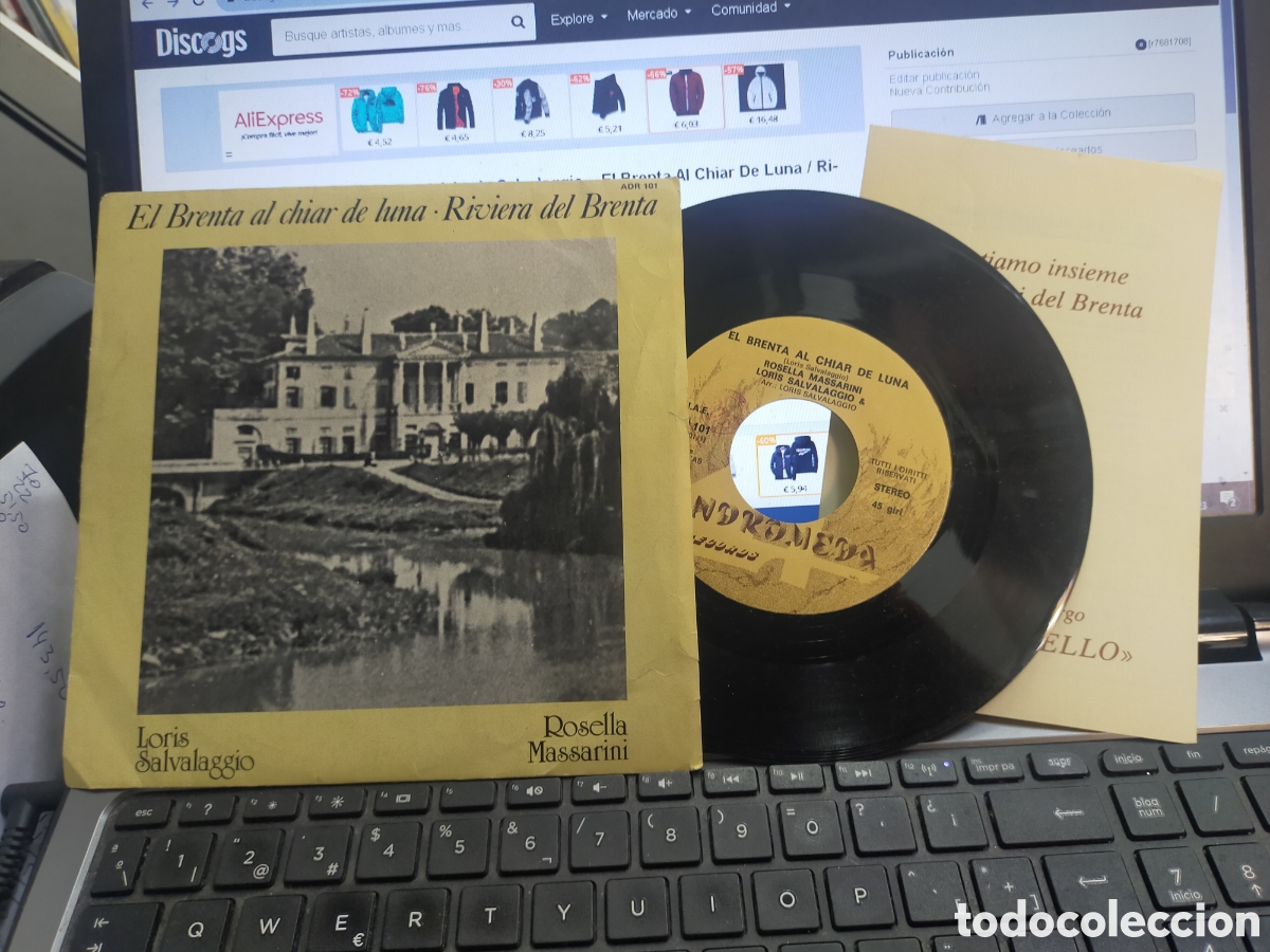 Discos de vinilo: Loris salvalaggio / rosella massarini single el brental al chiar de luna italia