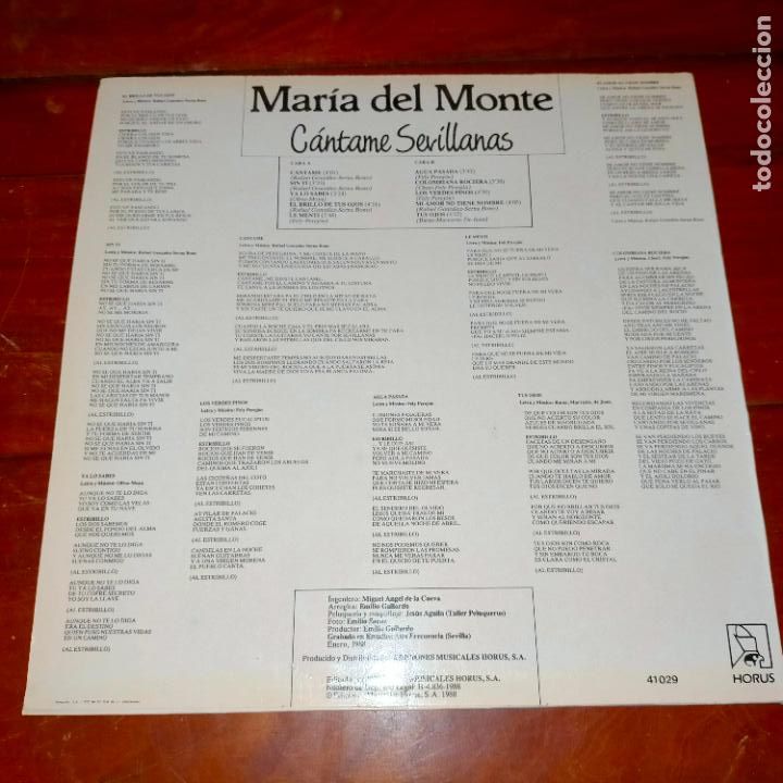 Discos de vinilo: DISCO VINILO GRANDE - MARIA DEL MONTE - Foto 2