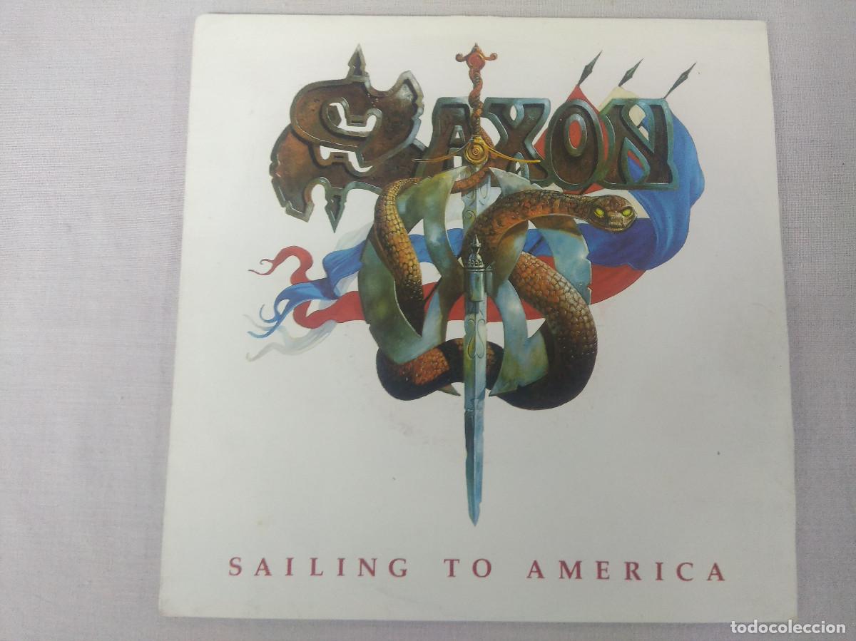 Discos de vinilo: SAXON/SAILING TO AMERICA/SINGLE. - Foto 1