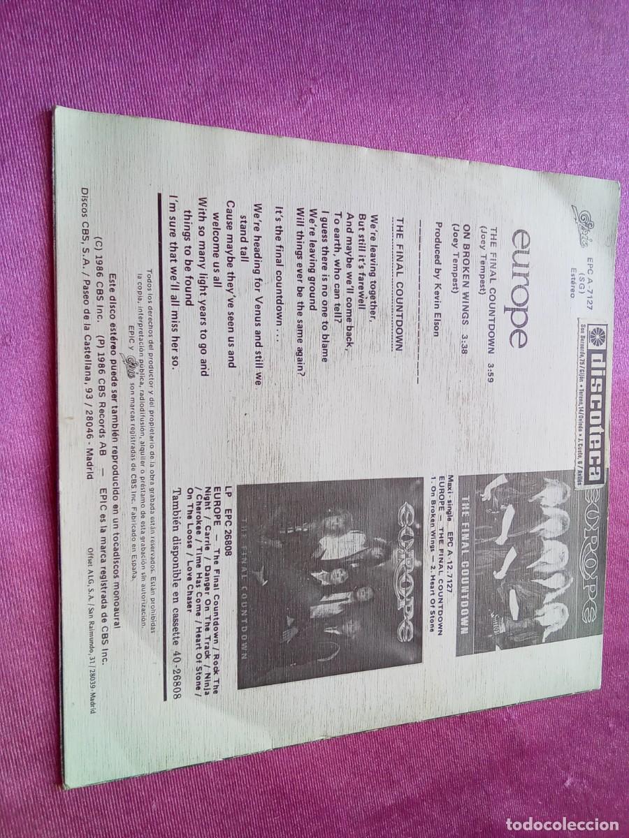 Discos de vinilo: EUROPE THE FINAL COUNTDOWN VINILO MA5C3 - Foto 2