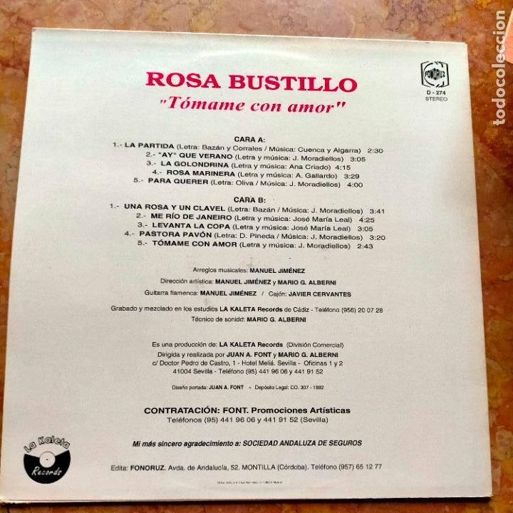 Discos de vinilo: DISCO VINILO GRANDE lp - Rosa Bustillo - Foto 2