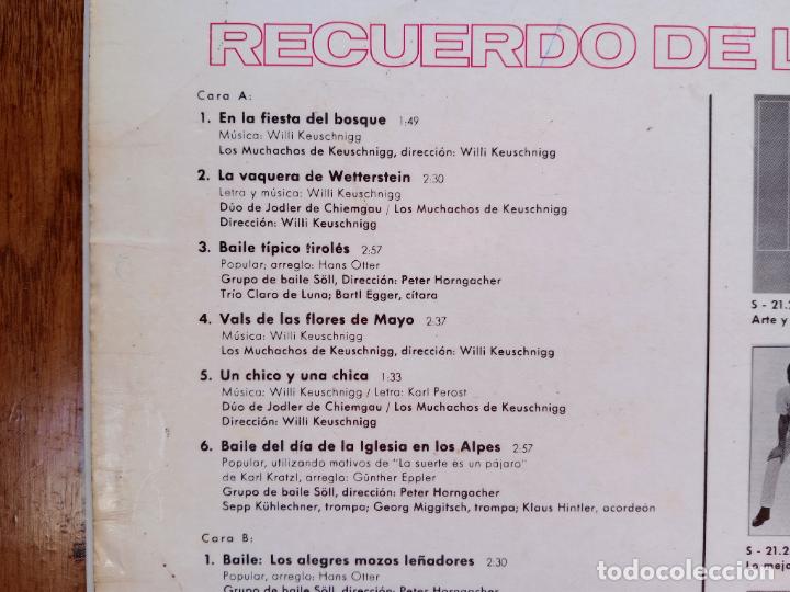 Discos de vinilo: Recuerdo de los Alpes - varios - Foto 3