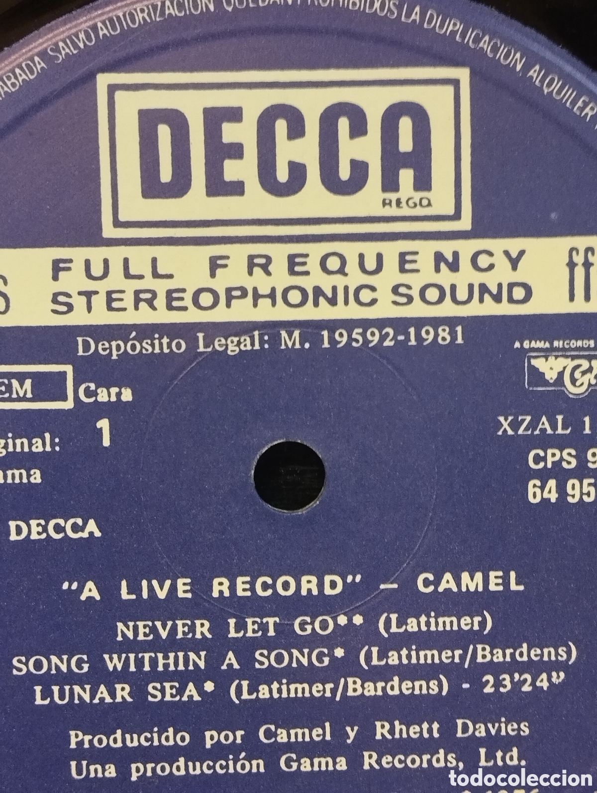 Discos de vinilo: CAMEL, A LIVE RECORD - Foto 4