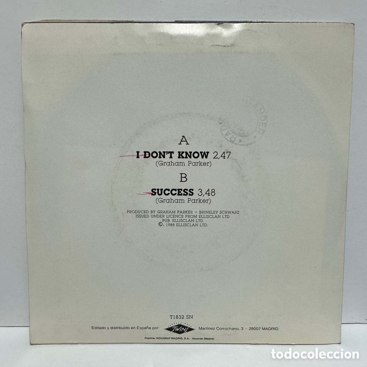 Discos de vinilo: Graham Parker - I Dont Know (7&rdquo;, Single) - Foto 2