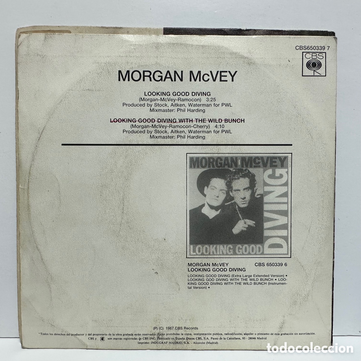Discos de vinilo: Jamie J. Morgan / Cameron McVey - Looking Good Diving (7&rdquo;, Single) - Foto 2
