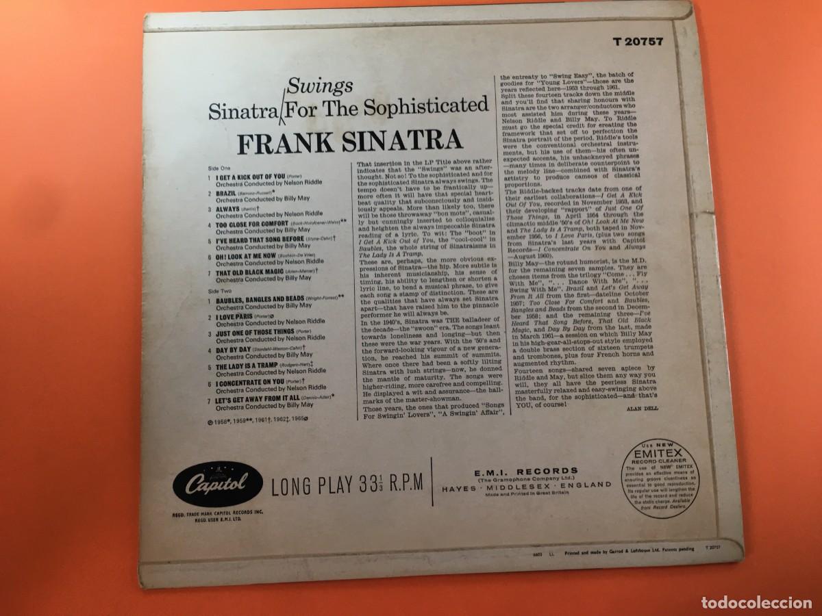 Discos de vinilo: FRANK SINATRA / FOR THE SOPHISTICATED- LP VINILO UK - Foto 2