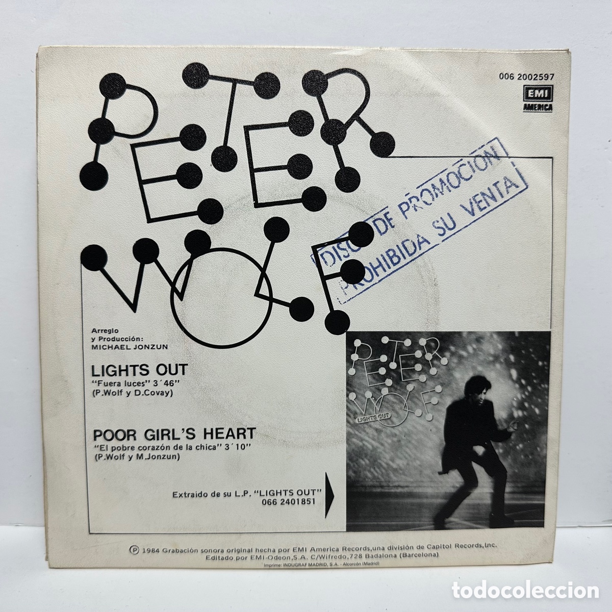 Discos de vinilo: Peter Wolf - Lights Out (7&rdquo;, Single) - Foto 2