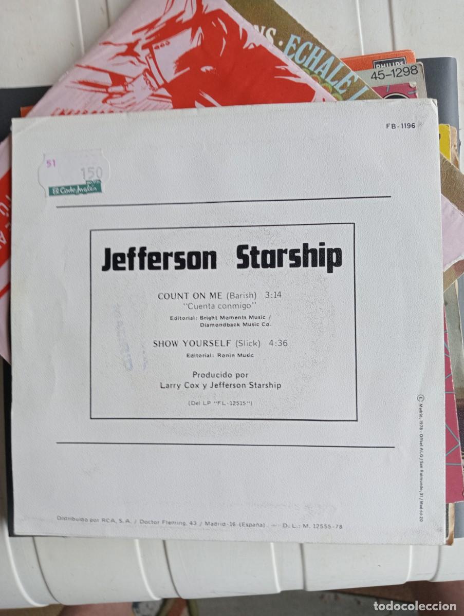 Discos de vinilo: Jefferson Starship - Count On Me 7&rdquo; single 1978 - Foto 2