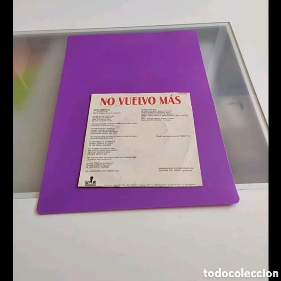 Discos de vinilo: Single Mermelada. No vuelvo m&aacute;s - Foto 2