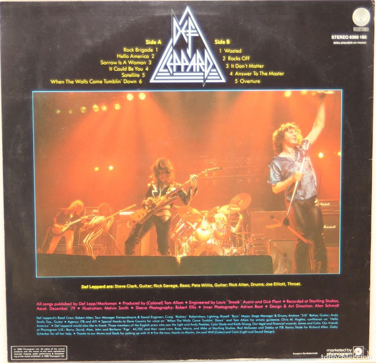 Discos de vinilo: DEF LEPPARD on through the night LP phonogram 1980 - Foto 2