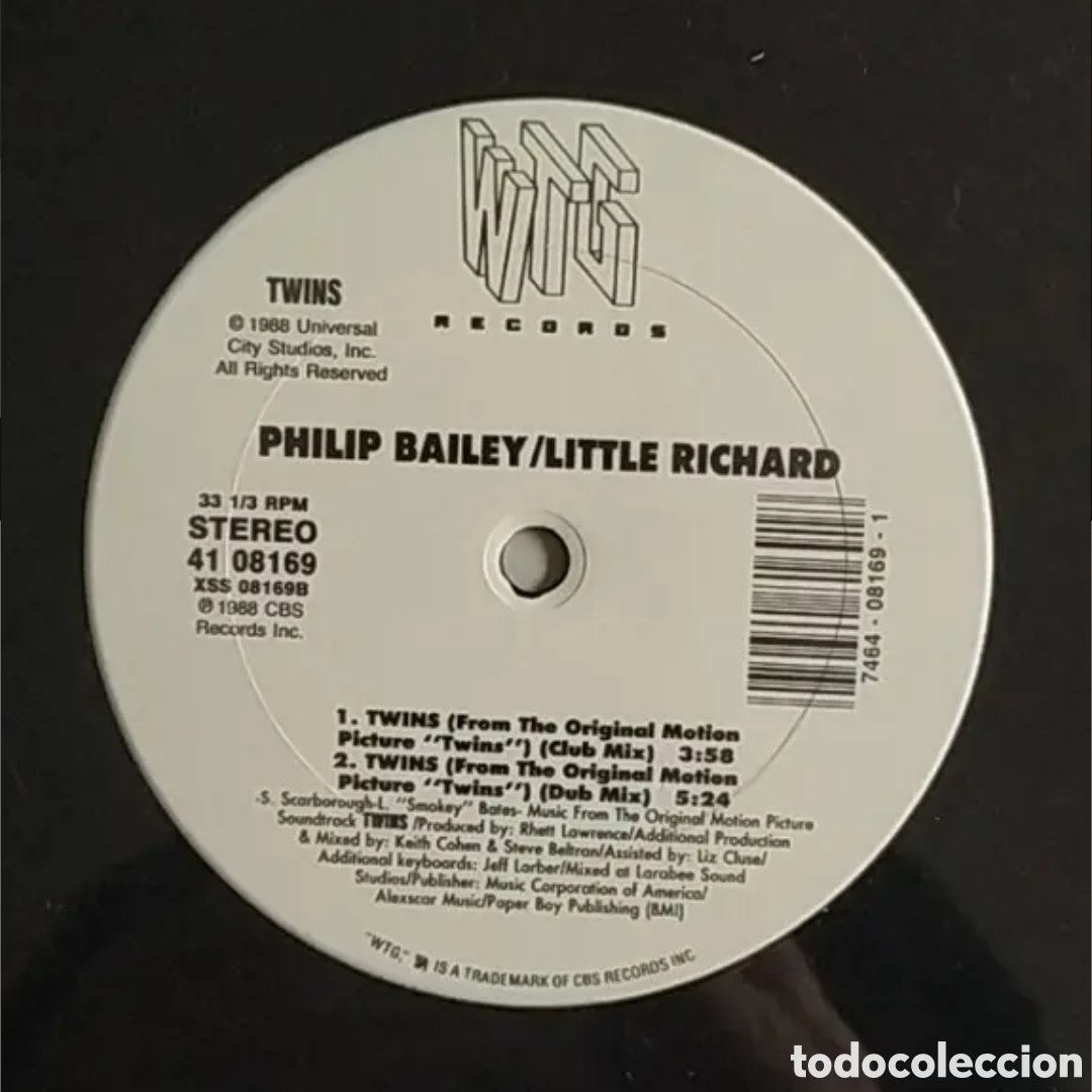 Discos de vinilo: Maxi single Philip Bailey / Little Richard. Twins - Foto 2