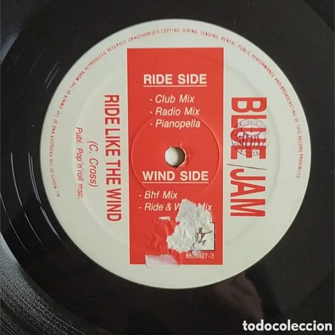 Discos de vinilo: Maxi single Blue Jam. Ride like The wind - Foto 1
