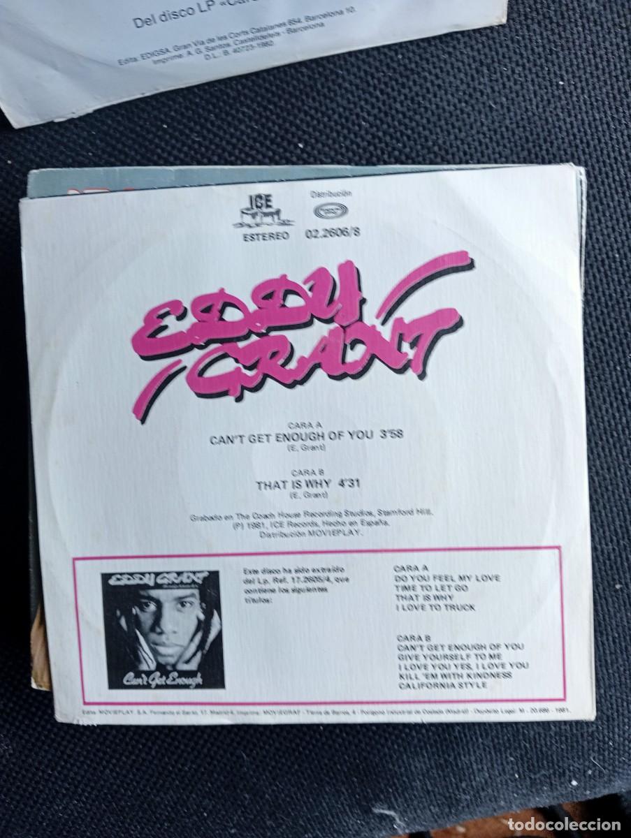 Discos de vinilo: Eddy Grant - Cant Get Enough 7&rdquo; Single Promo 1981 - Foto 2