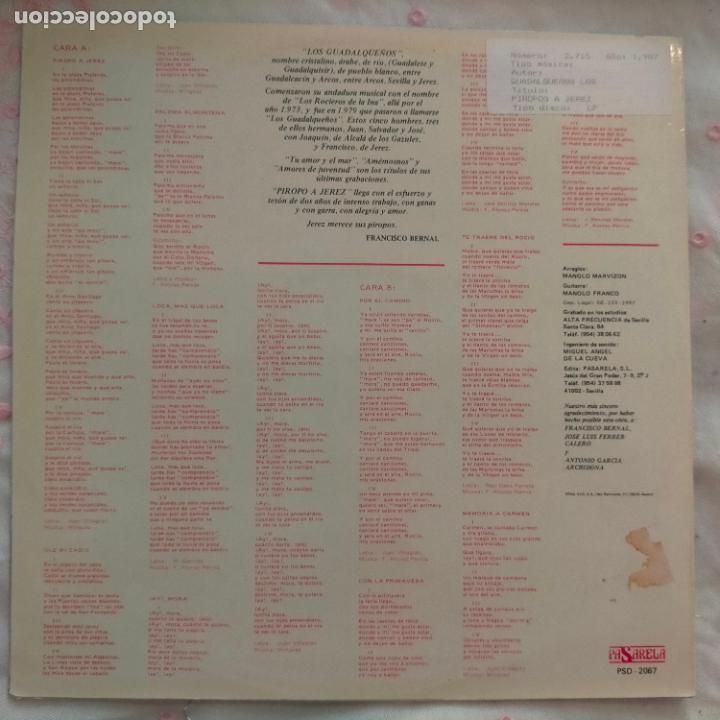 Discos de vinilo: DISCO VINILO GRANDE LP - los guadalque&ntilde;os - Foto 2