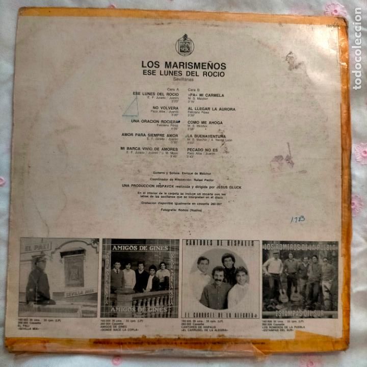 Discos de vinilo: DISCO VINILO GRANDE LP - los marisme&ntilde;os - Foto 2