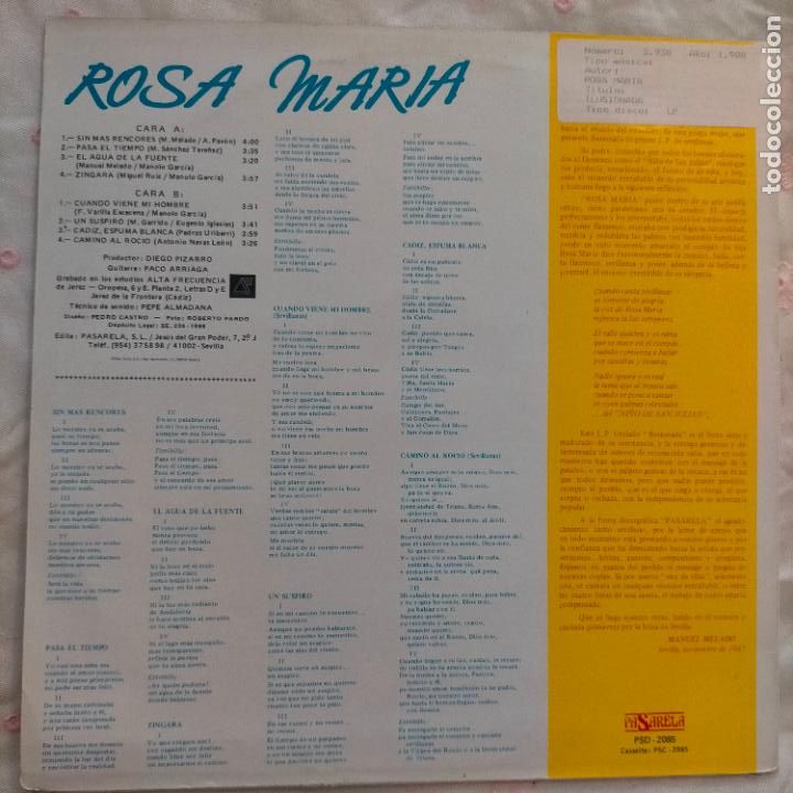 Discos de vinilo: DISCO VINILO GRANDE LP - rosa maria - Foto 2